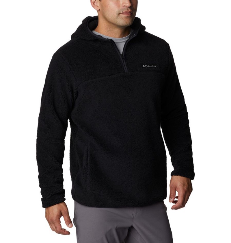 Columbia Rugged Ridge III Sherpa Pullover Men's Hoodie Black | ONUWJQ-407