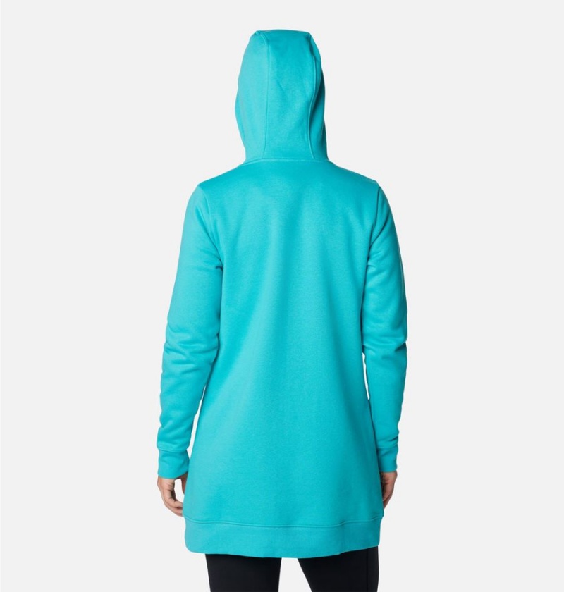 Columbia Rush Valley Long Full Zip Hoodie Women's Fleece Jacket Turquoise | KFHIXG-831
