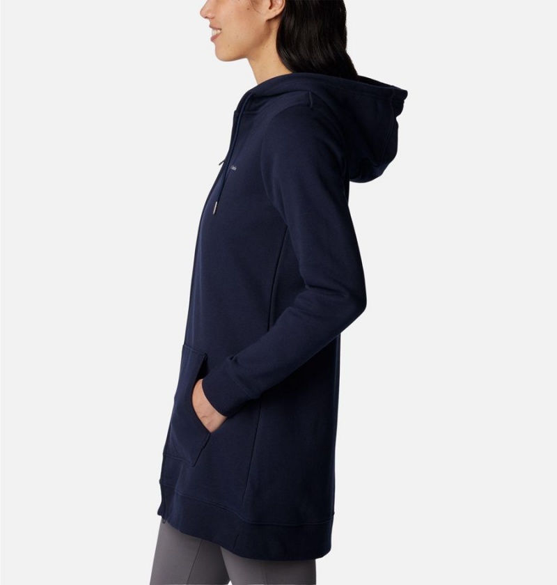 Columbia Rush Valley Long Full Zip Hoodie Women's Fleece Jacket Navy | WHPSBX-249