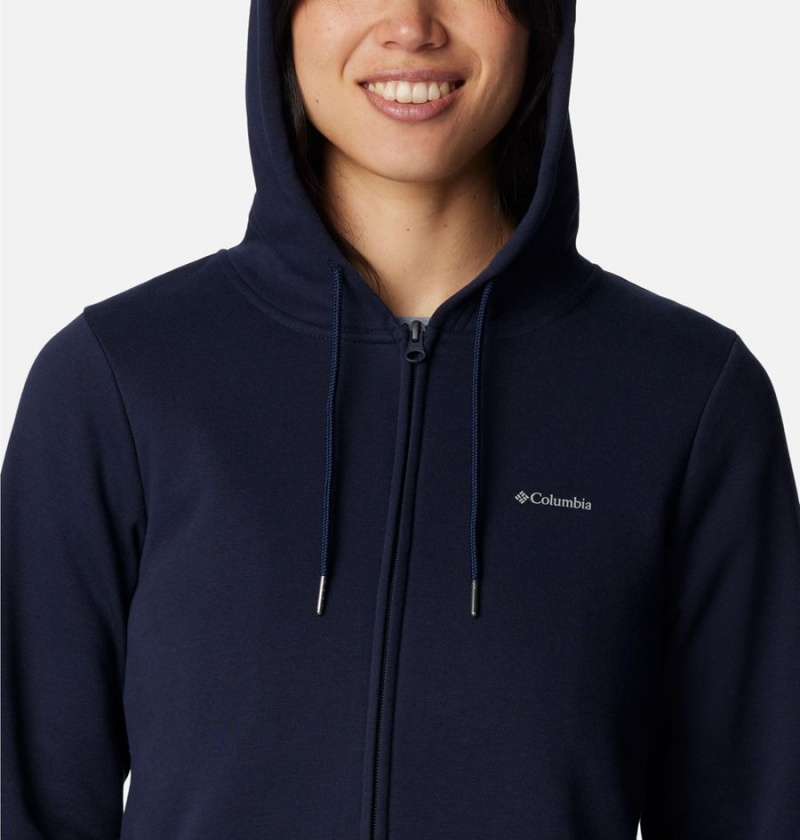 Columbia Rush Valley Long Full Zip Hoodie Women's Fleece Jacket Navy | WHPSBX-249