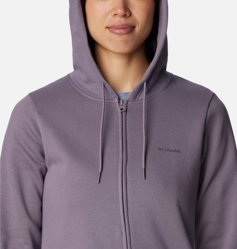 Columbia Rush Valley Long Full Zip Hoodie Women's Fleece Jacket Purple | GSAZCT-164