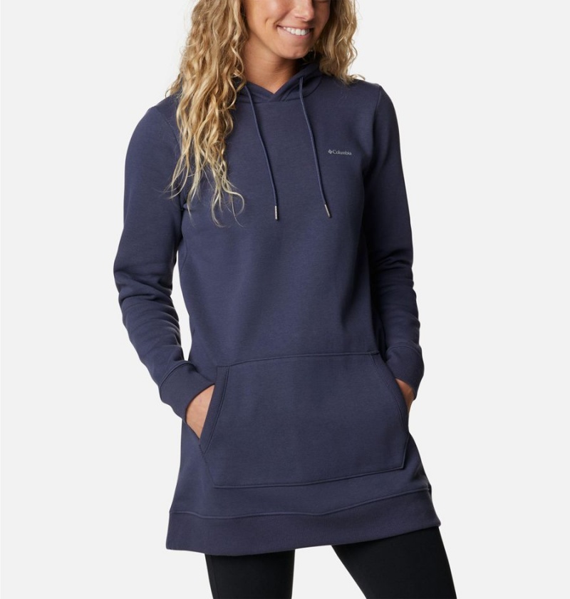 Columbia Rush Valley Long Women's Hoodie Navy | WRMJUN-642