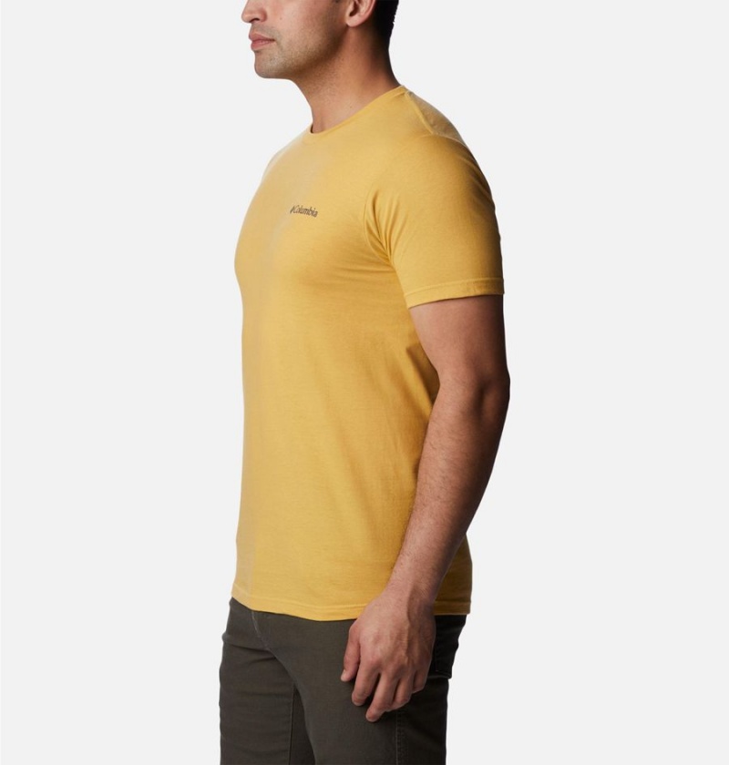 Columbia Rusher Graphic Men's T-Shirt Yellow | IDYFJA-524