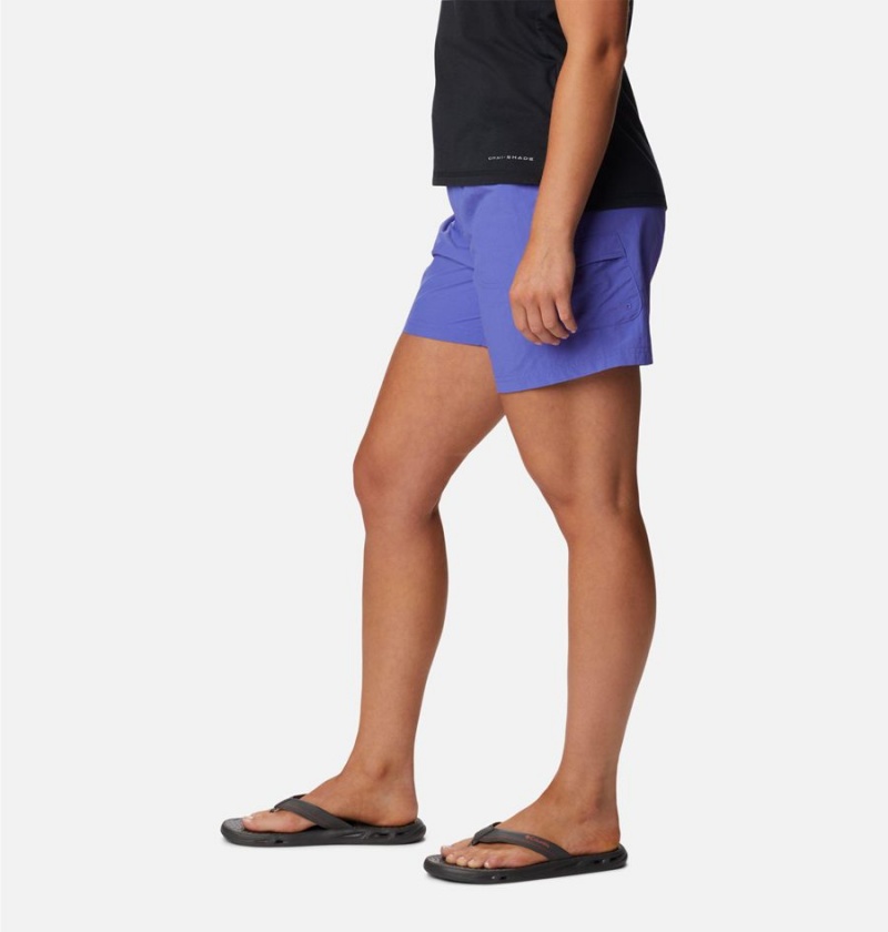 Columbia Sandy River Cargo Women's Shorts Purple | NJHVZA-687