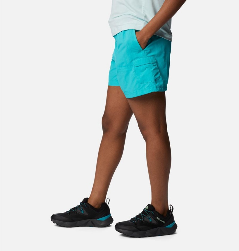 Columbia Sandy River Cargo Women's Shorts Turquoise | ZFAESU-309