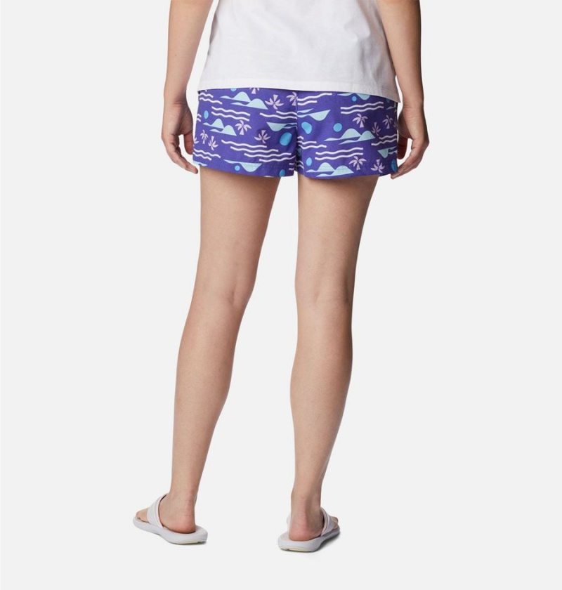 Columbia Sandy River II Printed Women's Shorts Purple | OLGZMK-521