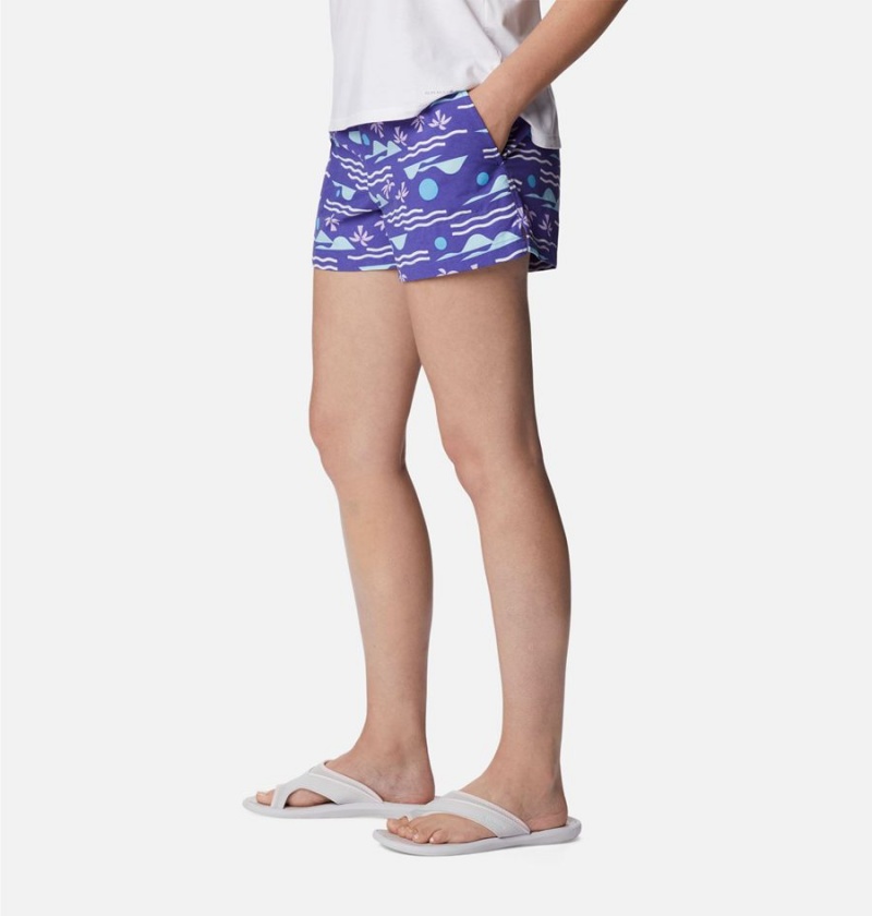 Columbia Sandy River II Printed Women's Shorts Purple | OLGZMK-521