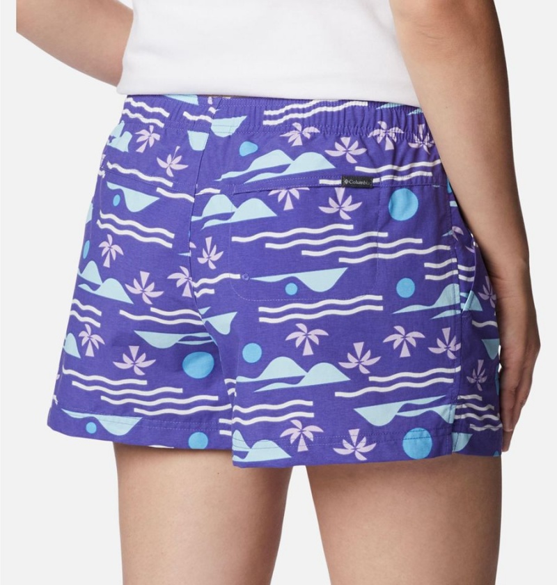 Columbia Sandy River II Printed Women's Shorts Purple | OLGZMK-521