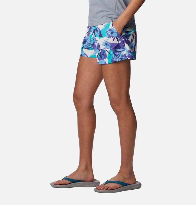 Columbia Sandy River II Printed Women's Shorts Purple | GIBUAH-973