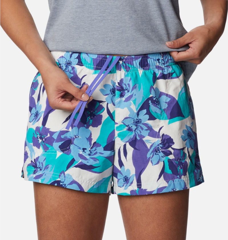 Columbia Sandy River II Printed Women's Shorts Purple | GIBUAH-973