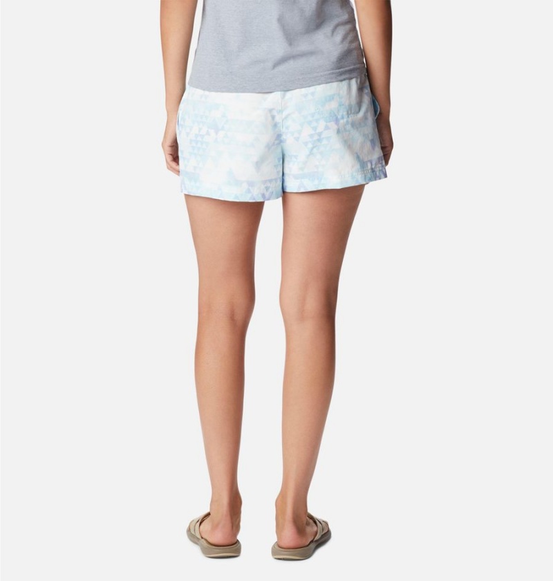 Columbia Sandy River II Printed Women's Shorts Blue | QMEGHO-043