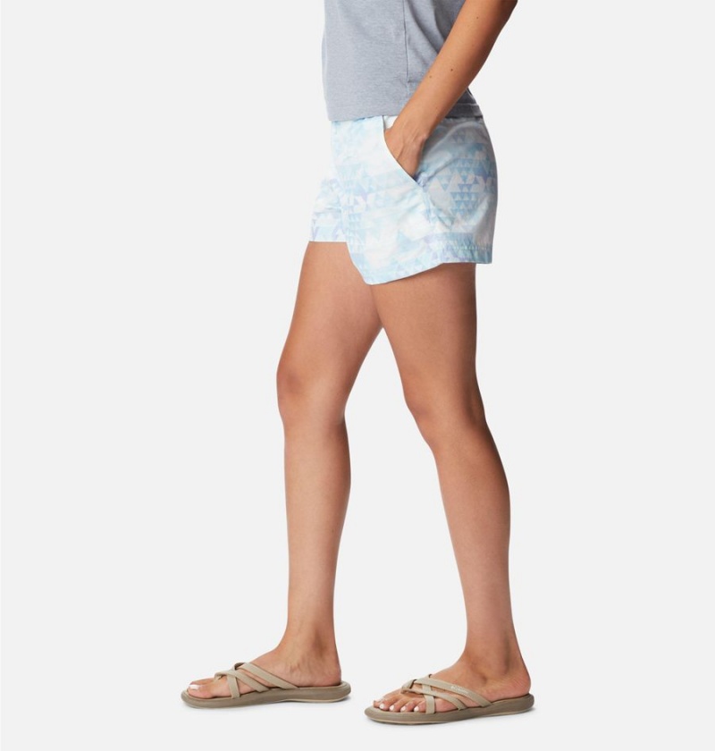 Columbia Sandy River II Printed Women's Shorts Blue | QMEGHO-043