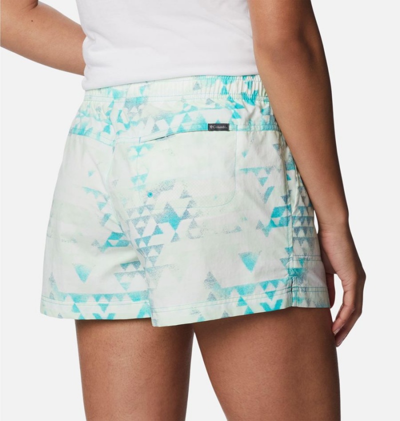 Columbia Sandy River II Printed Women's Shorts Turquoise | YDZGIC-973