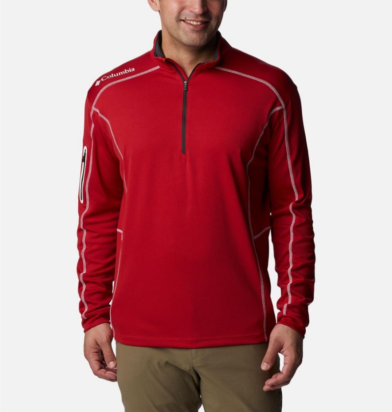 Columbia Shotgun Quarter Zip Golf Men\'s Pullover Red | BSXDZF-539