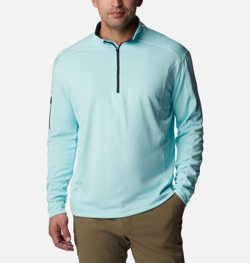 Columbia Shotgun Quarter Zip Golf Men\'s Pullover Turquoise | TBSYGZ-827