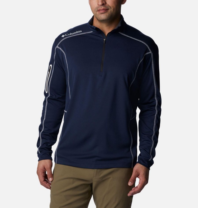 Columbia Shotgun Quarter Zip Golf Men\'s Pullover Navy | WRVTUH-139