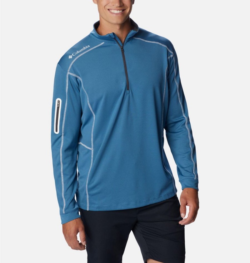 Columbia Shotgun Quarter Zip Golf Men's Pullover Blue | WSRGFI-317