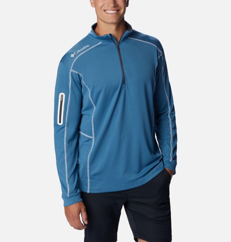 Columbia Shotgun Quarter Zip Golf Men\'s Pullover Blue | WSRGFI-317