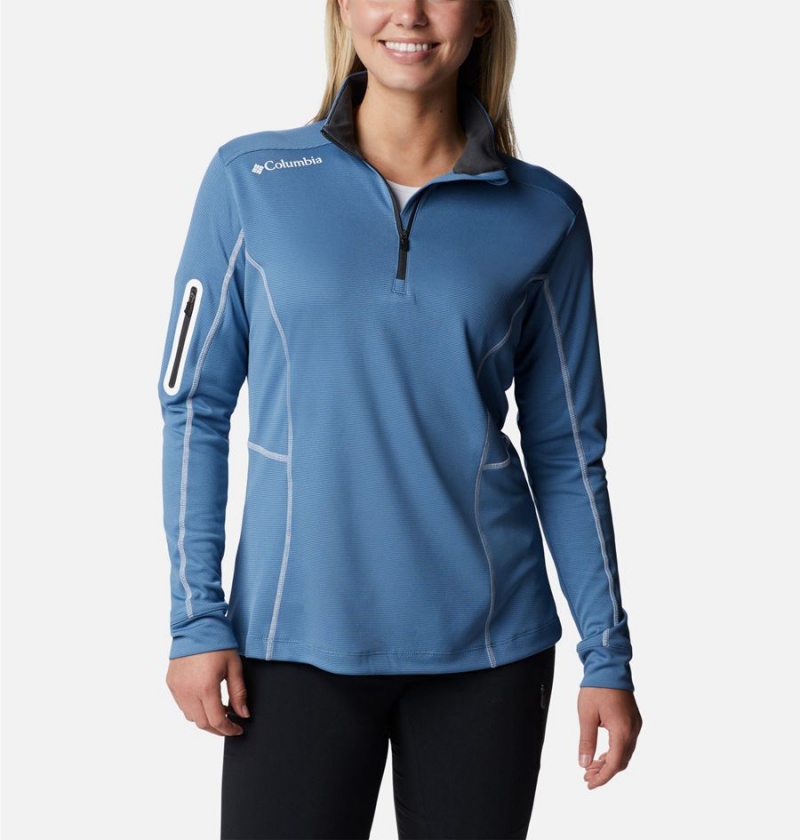 Columbia Shotgun Quarter Zip Golf Women's Pullover Blue | SHRGXQ-364