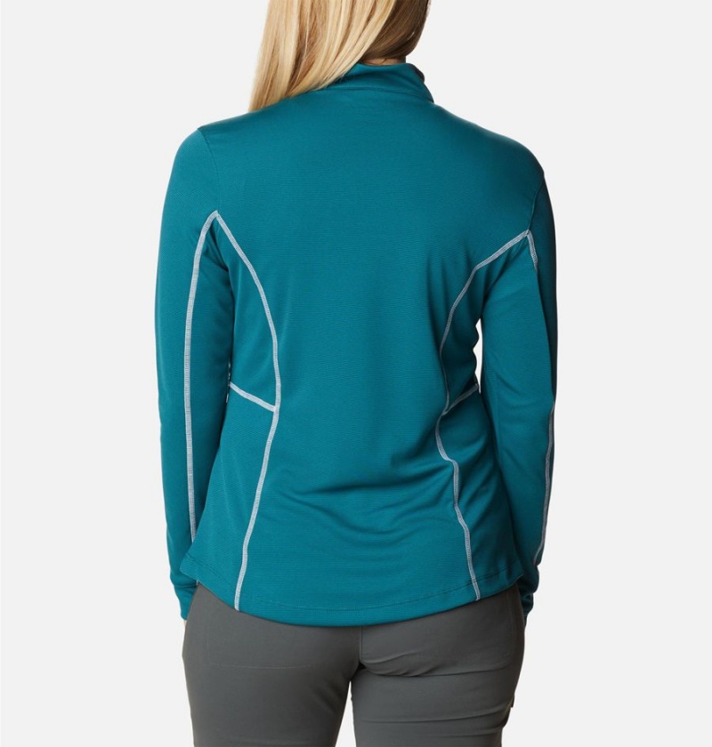 Columbia Shotgun Quarter Zip Golf Women's Pullover Turquoise | AHJWNC-308