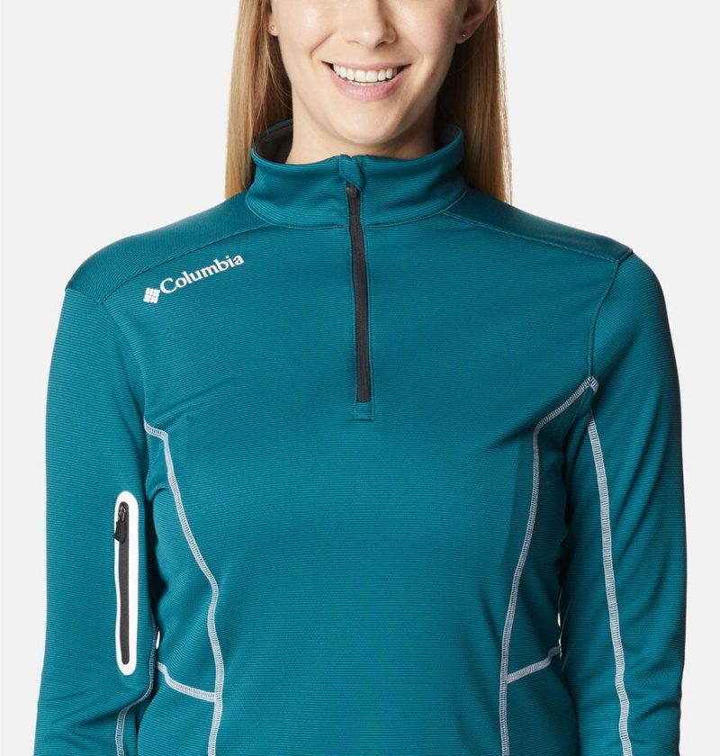 Columbia Shotgun Quarter Zip Golf Women's Pullover Turquoise | AHJWNC-308