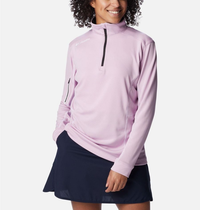 Columbia Shotgun Quarter Zip Golf Women's Pullover Purple | HJQCSI-093