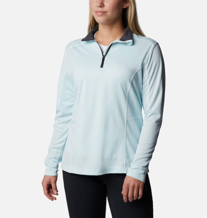 Columbia Shotgun Quarter Zip Golf Women's Pullover Turquoise | RECFOL-875