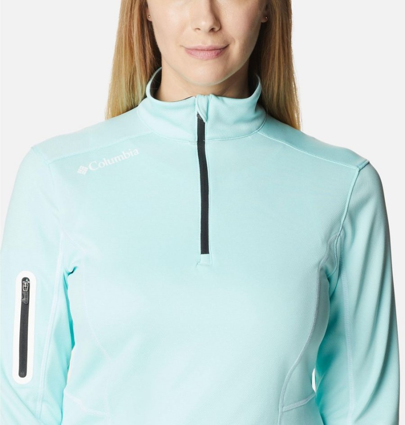 Columbia Shotgun Quarter Zip Golf Women's Pullover Turquoise | WVRMUL-294