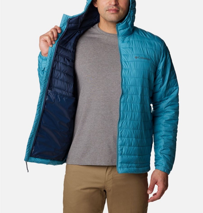 Columbia Silver Falls Hooded Insulated Men's Puffer Jacket Blue | PDSQXO-345