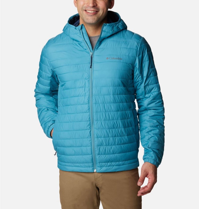 Columbia Silver Falls Hooded Insulated Men\'s Puffer Jacket Blue | PDSQXO-345