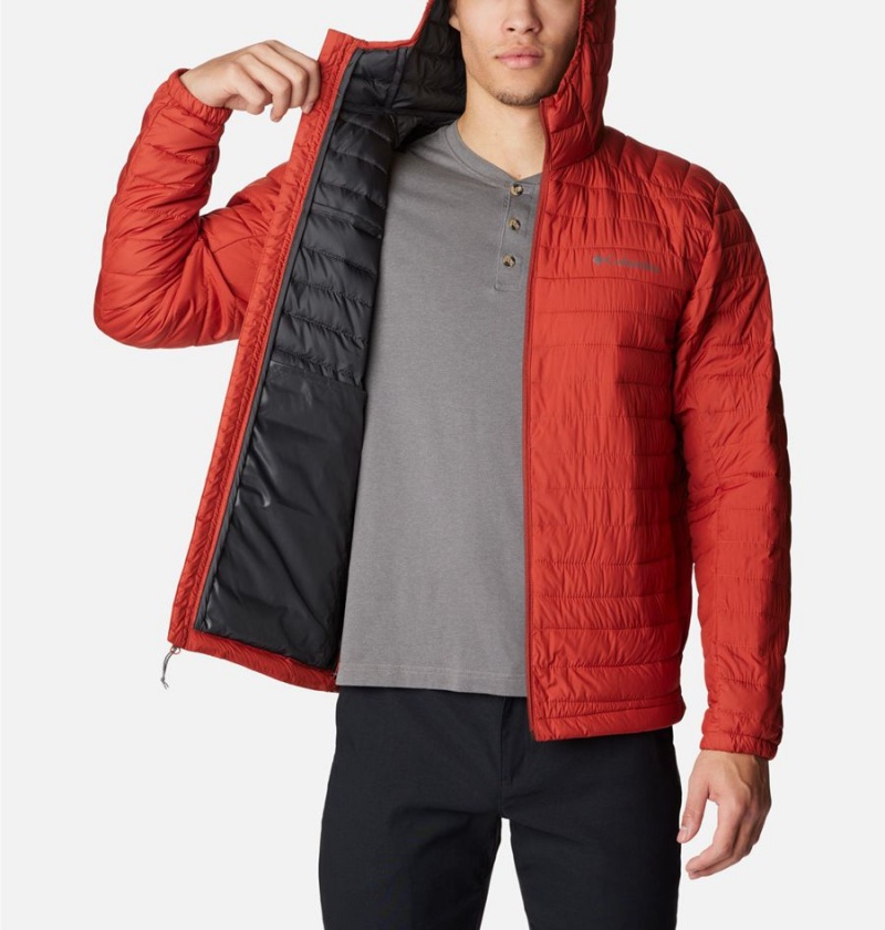 Columbia Silver Falls Hooded Insulated Men's Puffer Jacket Red | RSHQBE-036