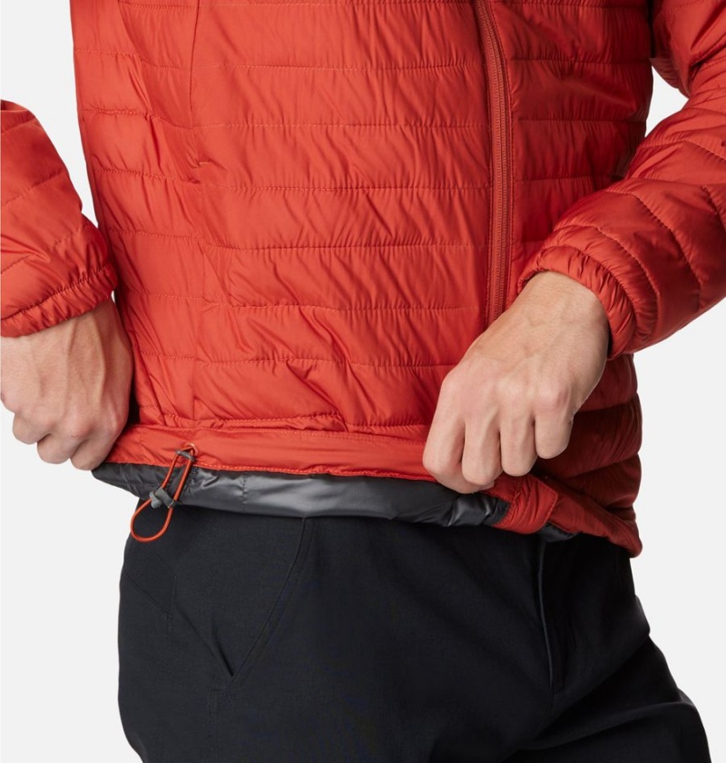 Columbia Silver Falls Hooded Insulated Men's Puffer Jacket Red | RSHQBE-036