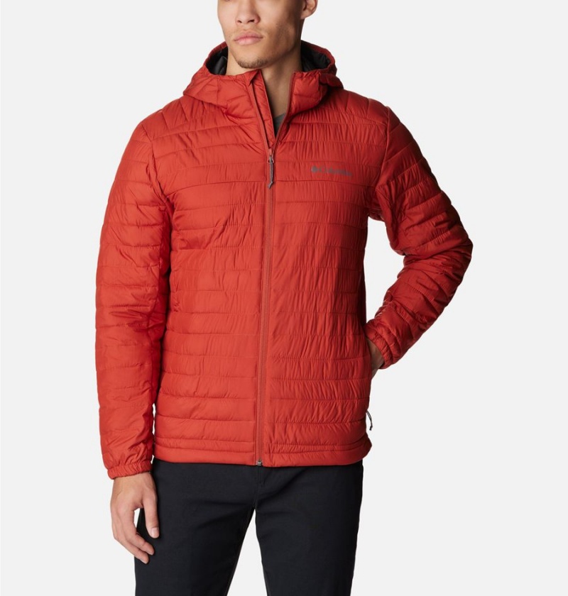 Columbia Silver Falls Hooded Insulated Men's Puffer Jacket Red | RSHQBE-036