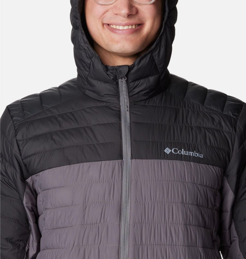 Columbia Silver Falls Hooded Insulated Men's Puffer Jacket Grey | CXUGKI-586