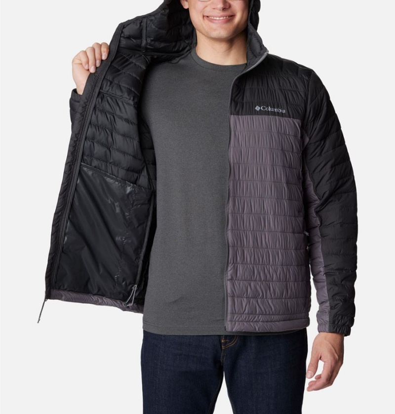 Columbia Silver Falls Hooded Insulated Men's Puffer Jacket Grey | CXUGKI-586
