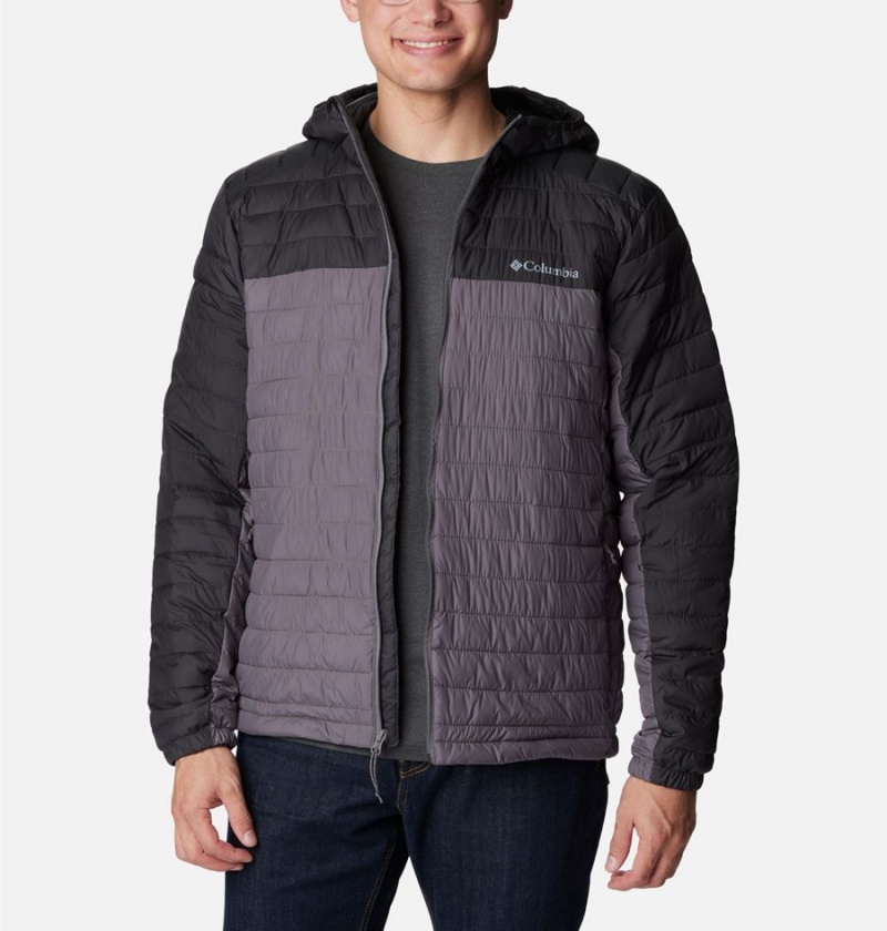 Columbia Silver Falls Hooded Insulated Men's Puffer Jacket Grey | CXUGKI-586