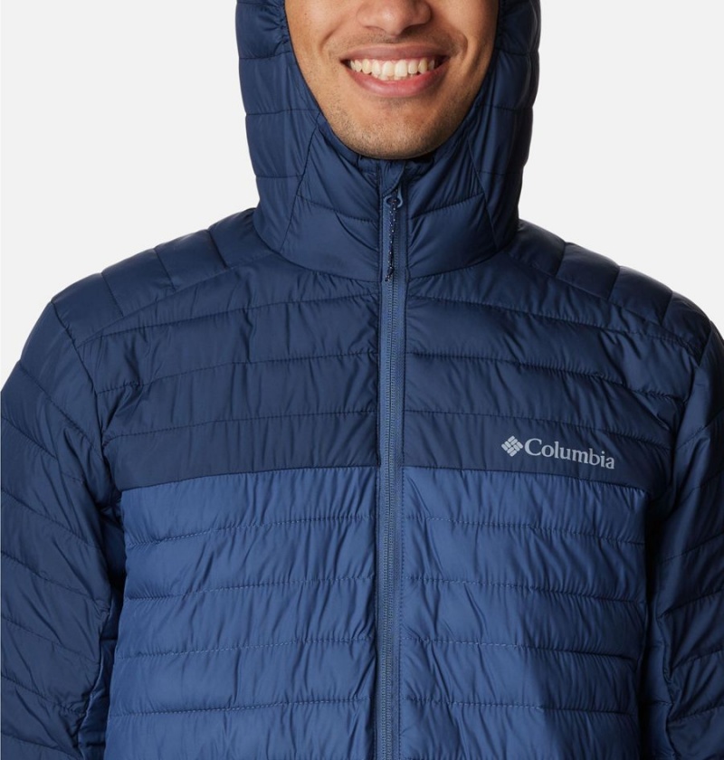 Columbia Silver Falls Hooded Insulated Men's Puffer Jacket Blue | SKLZTE-564