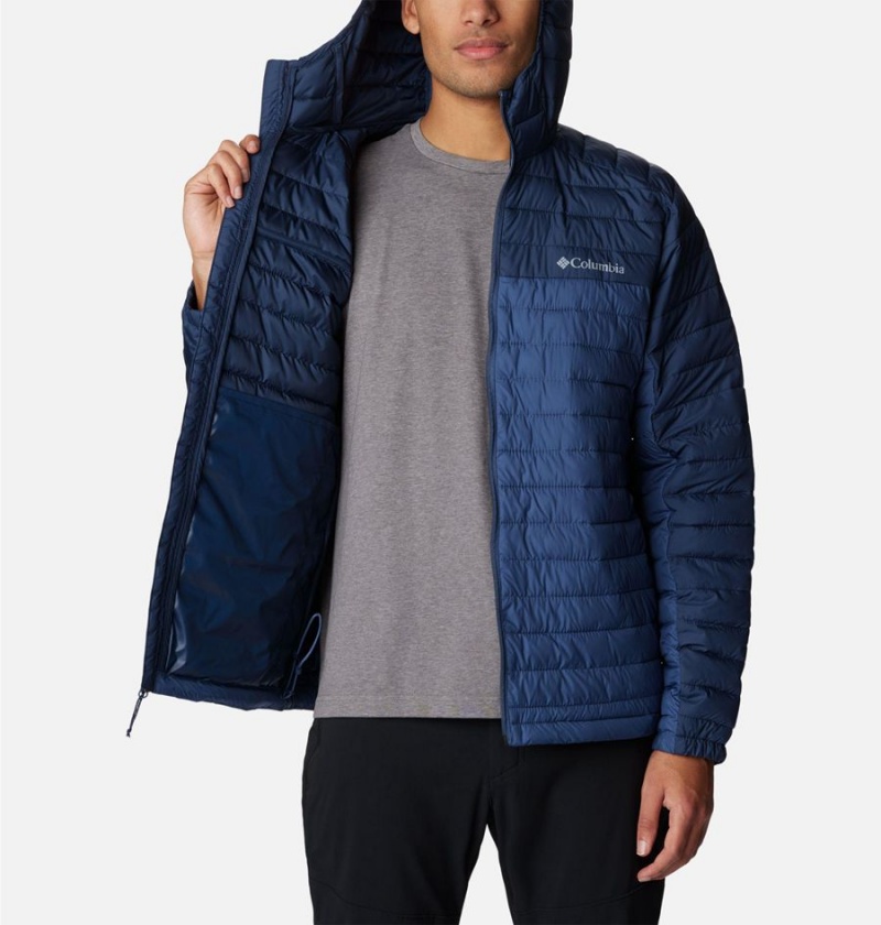 Columbia Silver Falls Hooded Insulated Men's Puffer Jacket Blue | SKLZTE-564