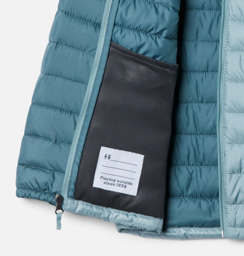 Columbia Silver Falls Hooded Kids' Jacket Turquoise | WSHQXJ-640