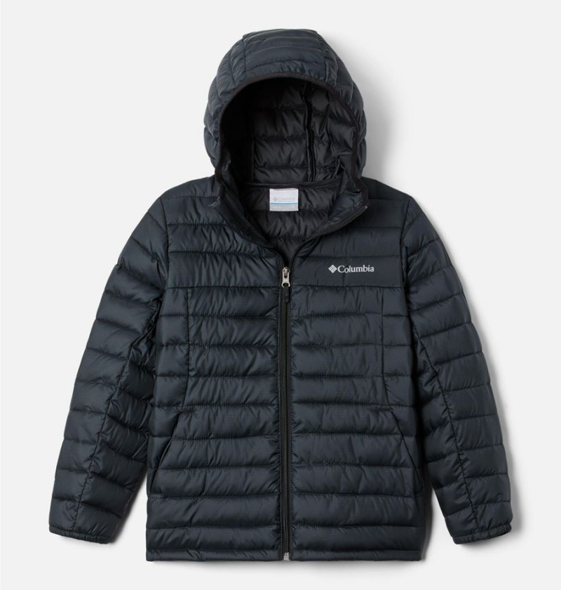 Columbia Silver Falls Hooded Kids\' Jacket Black | PMGVFW-204