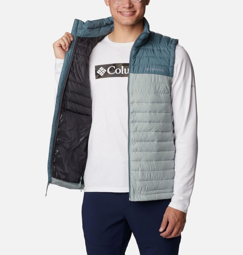 Columbia Silver Falls Men's Vest Blue | QHLWSR-986