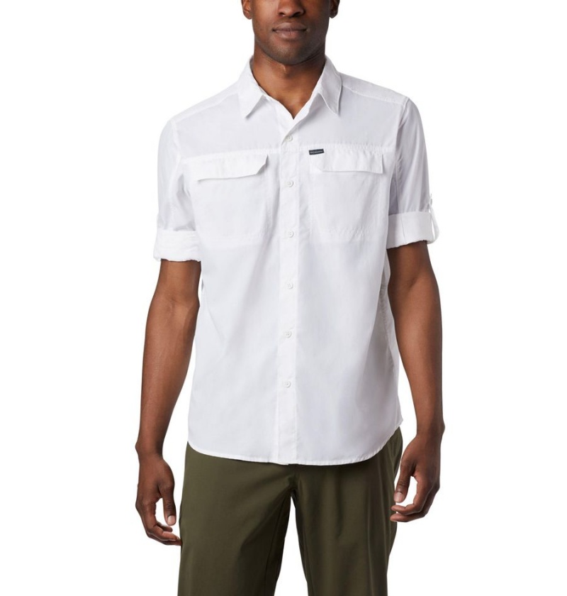 Columbia Silver Ridge 2.0 Long Sleeve Men's Shirt White | GBNWJP-724