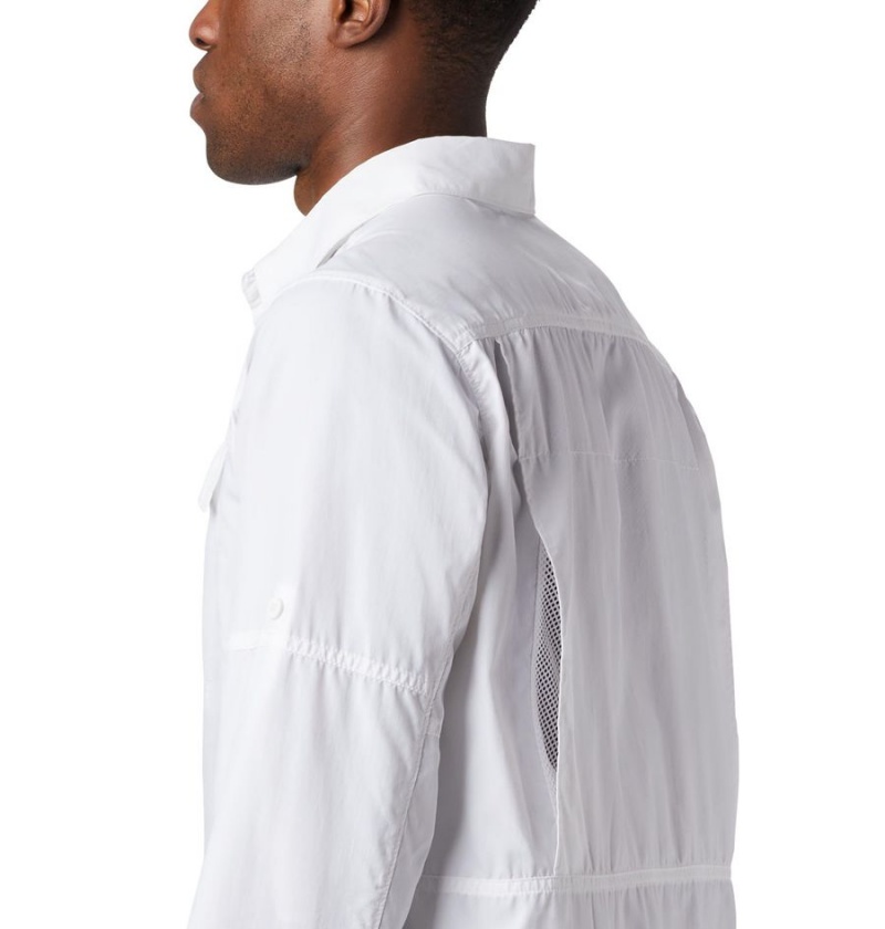 Columbia Silver Ridge 2.0 Long Sleeve Men's Shirt White | GBNWJP-724