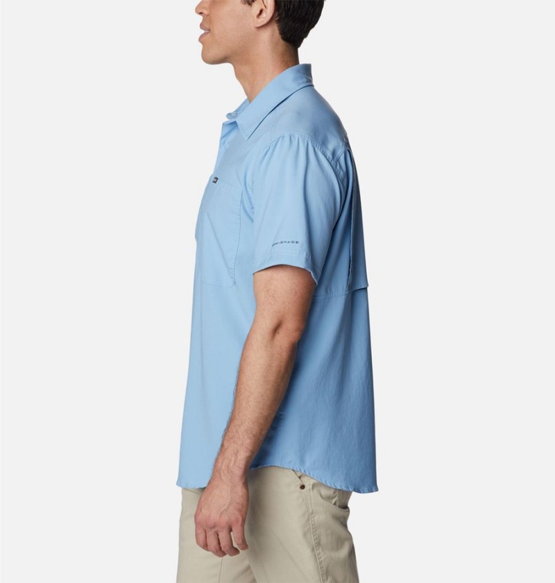 Columbia Silver Ridge UtilityLite Short Sleeve Men's Shirt Blue | IMOCXE-386