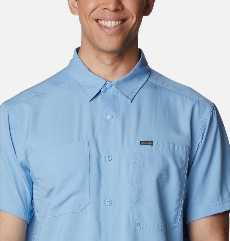 Columbia Silver Ridge UtilityLite Short Sleeve Men's Shirt Blue | IMOCXE-386