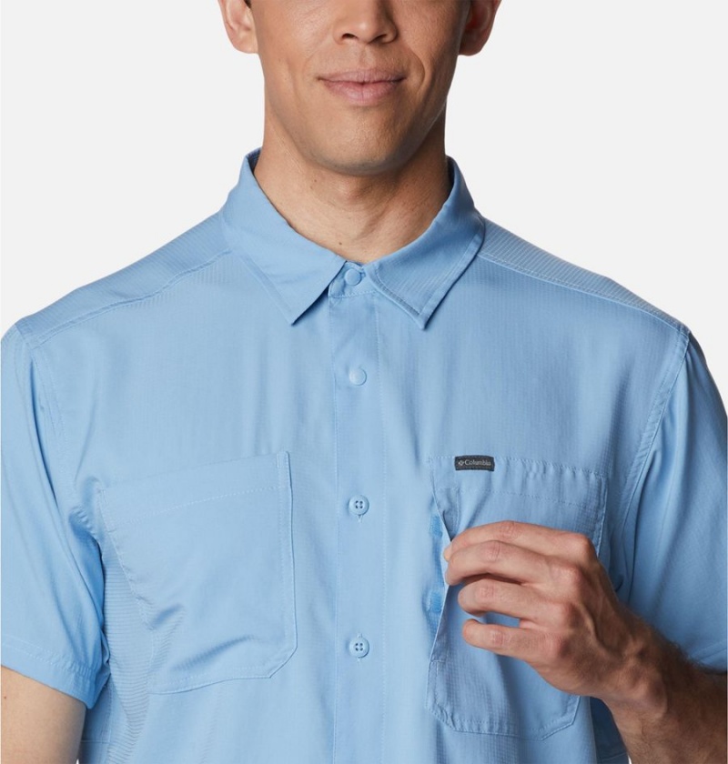 Columbia Silver Ridge UtilityLite Short Sleeve Men's Shirt Blue | IMOCXE-386