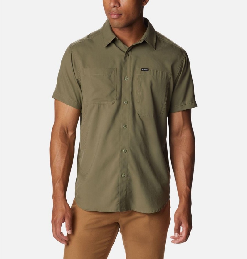 Columbia Silver Ridge UtilityLite Short Sleeve Men\'s Shirt Green | VQTPBH-157