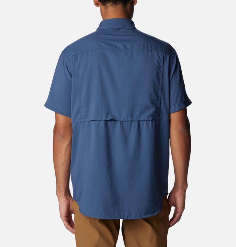 Columbia Silver Ridge UtilityLite Short Sleeve Men's Shirt Blue | QSRTWP-450