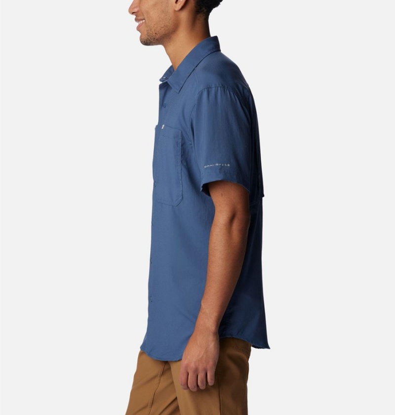Columbia Silver Ridge UtilityLite Short Sleeve Men's Shirt Blue | QSRTWP-450