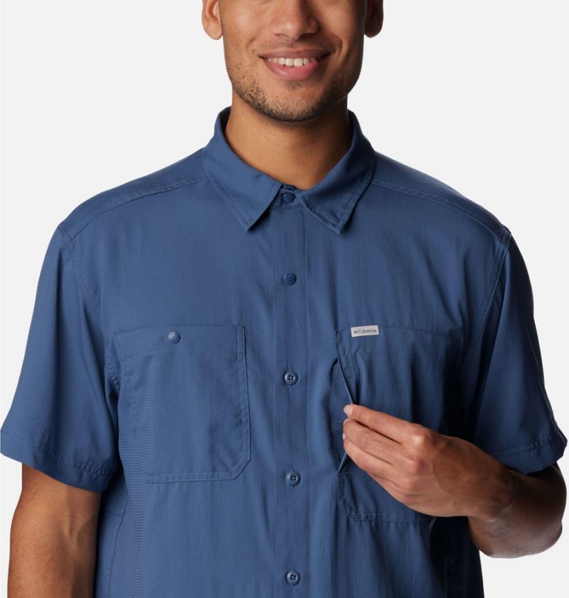 Columbia Silver Ridge UtilityLite Short Sleeve Men's Shirt Blue | QSRTWP-450